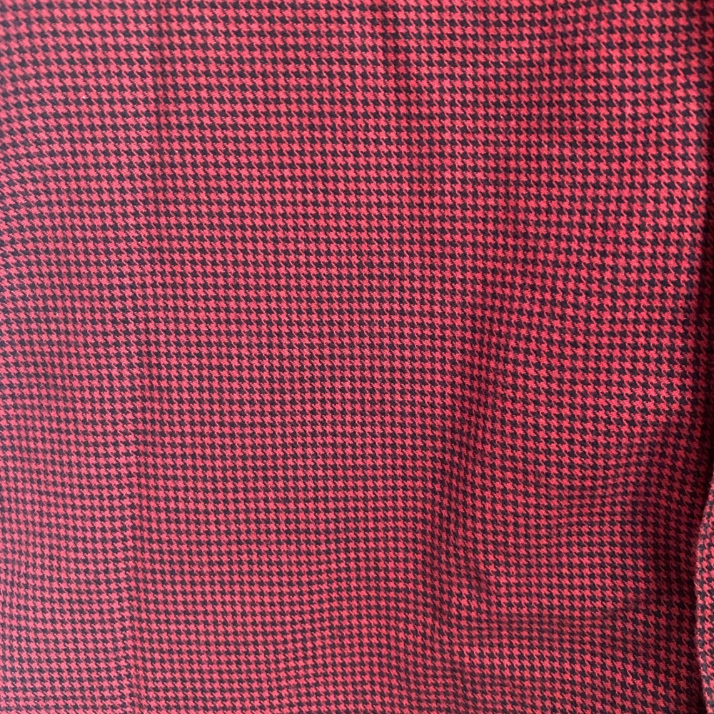 LL Bean Wicked Good Flannel Shirt Men L Red Houndstooth Button Up Cotton Rugged - Picture 5 of 8